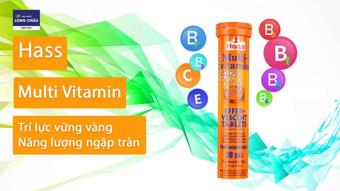 Viên Sủi Multi-Vitamin Effer-Vescent Tablets Haas Hương Cam 20 Viên
