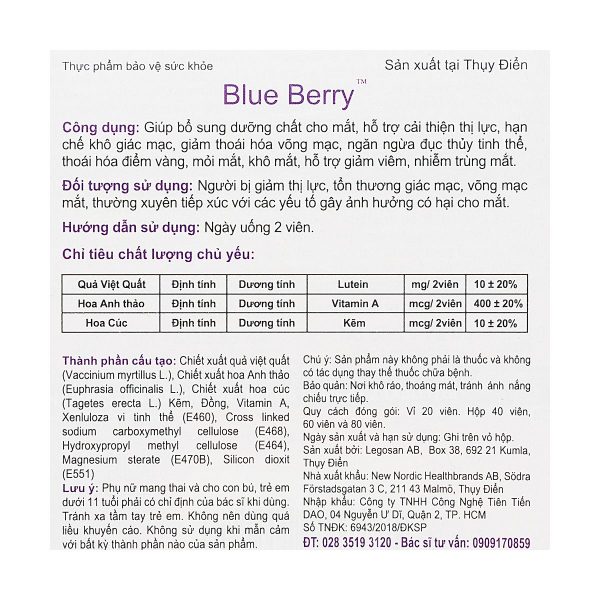 Blue Berry Plus Ojenvitamin New Nordic4