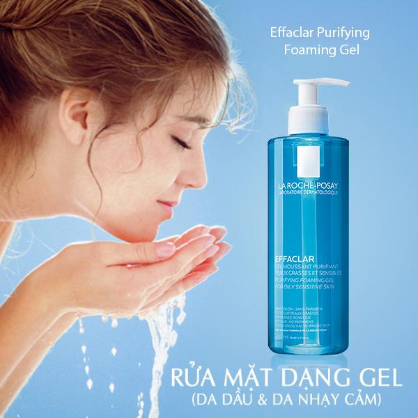 Gel Rửa Mặt Kiểm Soát Dầu La Roche-Posay Effaclar Foaming Gel Oily Sensitive Skin 400Ml